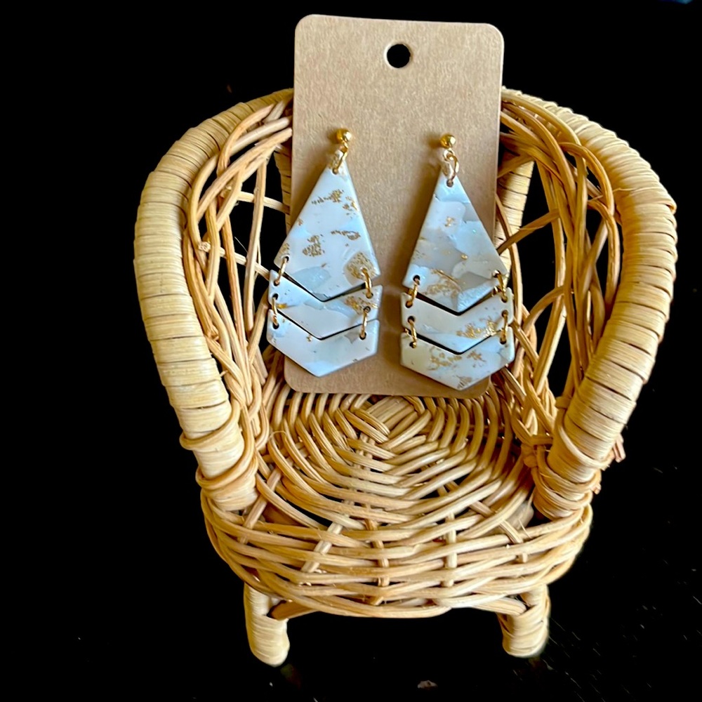 Trendy polymer clay statement earrings!